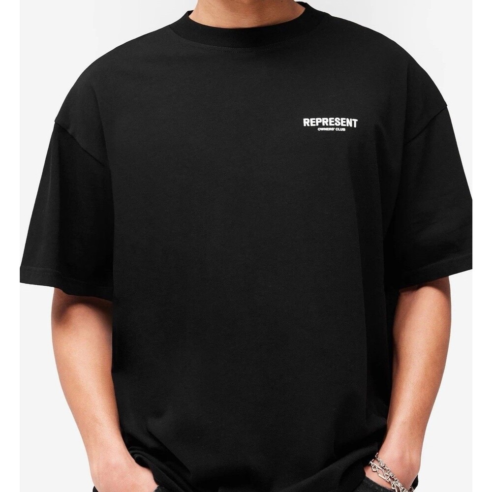Represent Owners Club Black Crew Neck Cotton T-Shirt Sz: Medium NWT